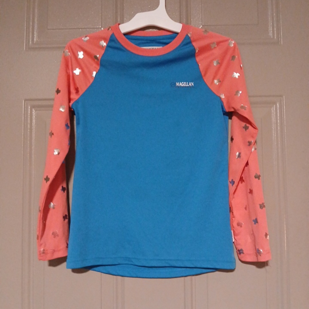 Magellan Outdoors Kids Blue and Pink Long Sleeve Shirt